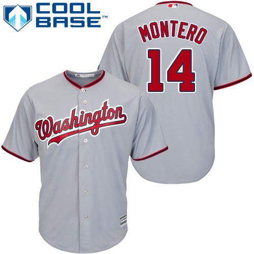 Nationals #14 Miguel Montero Grey Cool Base Stitched Youth MLB Jersey - Click Image to Close